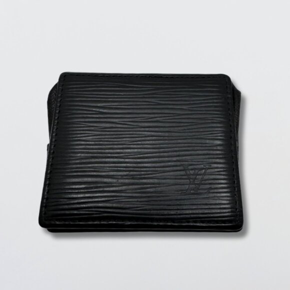 Louis Vuitton Coin Purse Epi Noir Mini Boite Box Leather Snap Closure Black OS - Picture 1 of 17